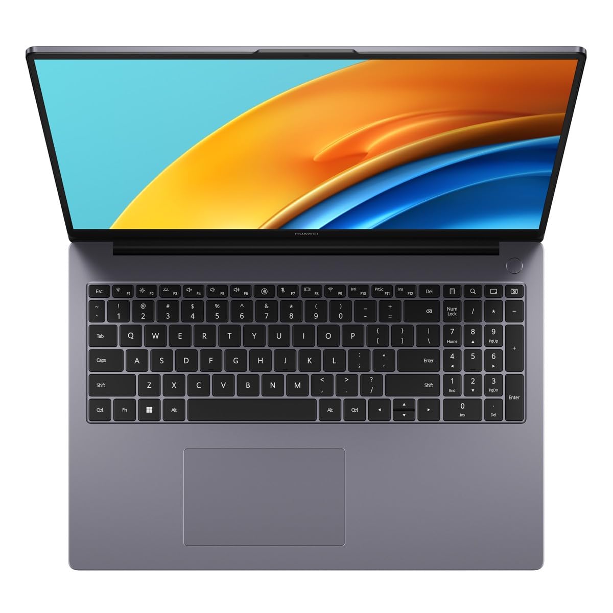 HUAWEI MateBook D16 | 16" Fullview Display | Intel Core i5-12450H | 16GB RAM | 512GB SSD | Windows 11 | QWERTZ | Schlankes Metallgehäuse | Fingerabdrucksensor | Numpad | TÜV Rheinland Low Blue Light