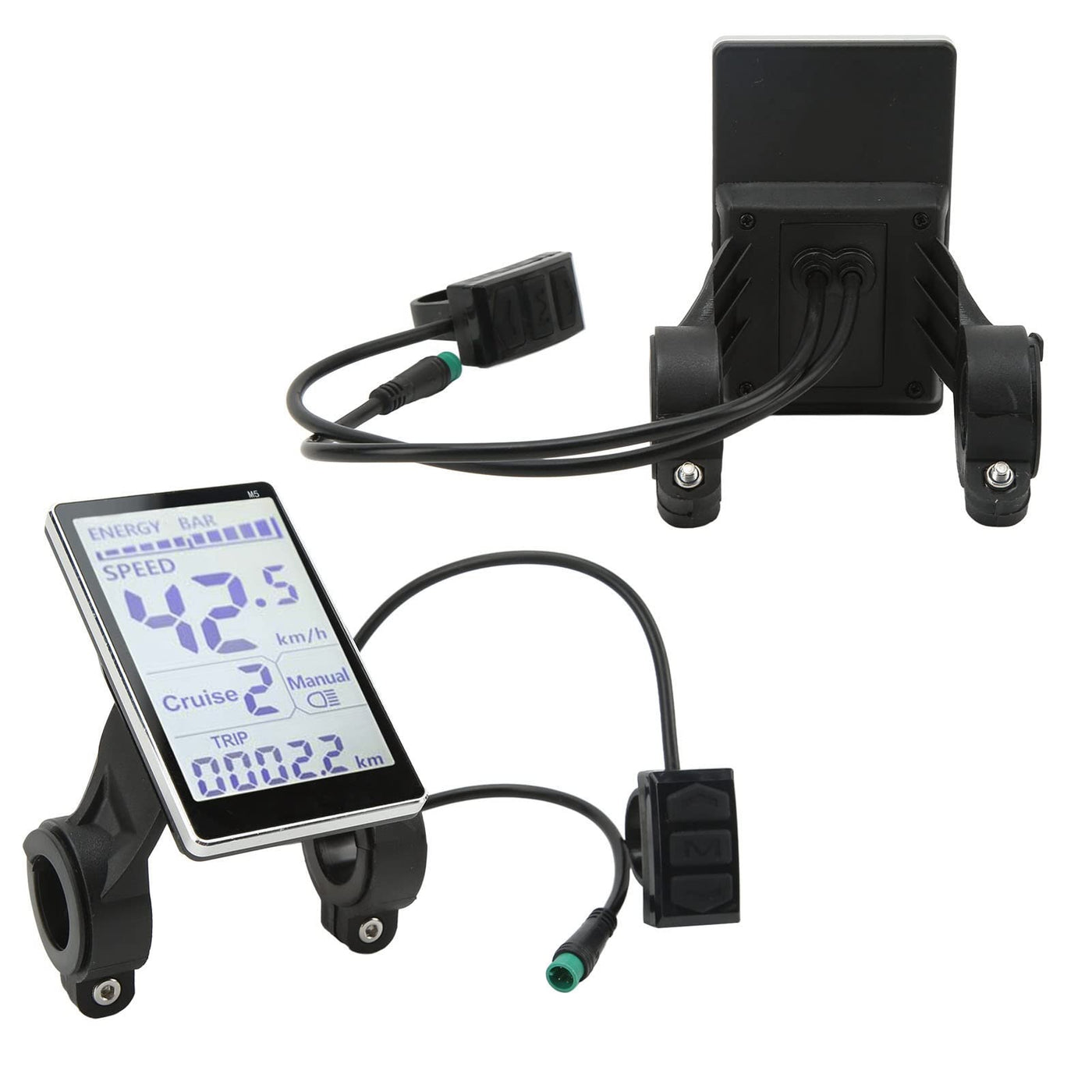 Fockety Elektrofahrrad LCD Messgerät, 5 Pin 24V 36V 48V 60V Wasserdichtes Universal Elektrofahrrad Display Messgerät Bedienfeld, Langlebiger Elektrofahrrad Umrüstsatz für