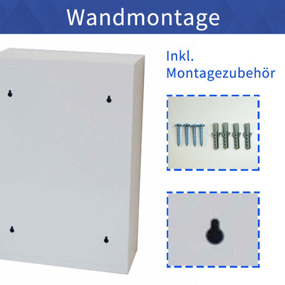 Style home Medizinschrank abschließbarer Arzneischrank 60x30x12cm, 4 Fächer, Metall Hausapotheke Medikamentschrank Erste-Hilfe-Schrank mit Glastür,inkl.2 Schlüsseln (Weiß)