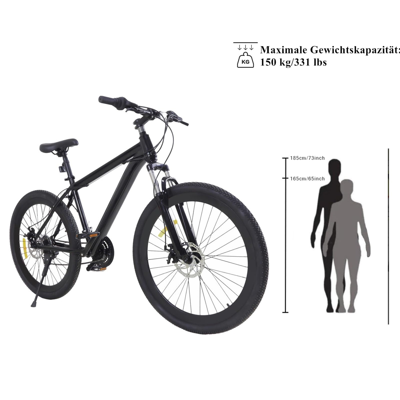 Chynalys Mountainbike 26 Zoll Premium Mountainbike 21 Gang Schaltung, Doppelscheibenbremse Fahrrad Herren Bike für alle Arten von Straßen, MTB Fahrrad für Mädchen Jungen Herren und Damen.