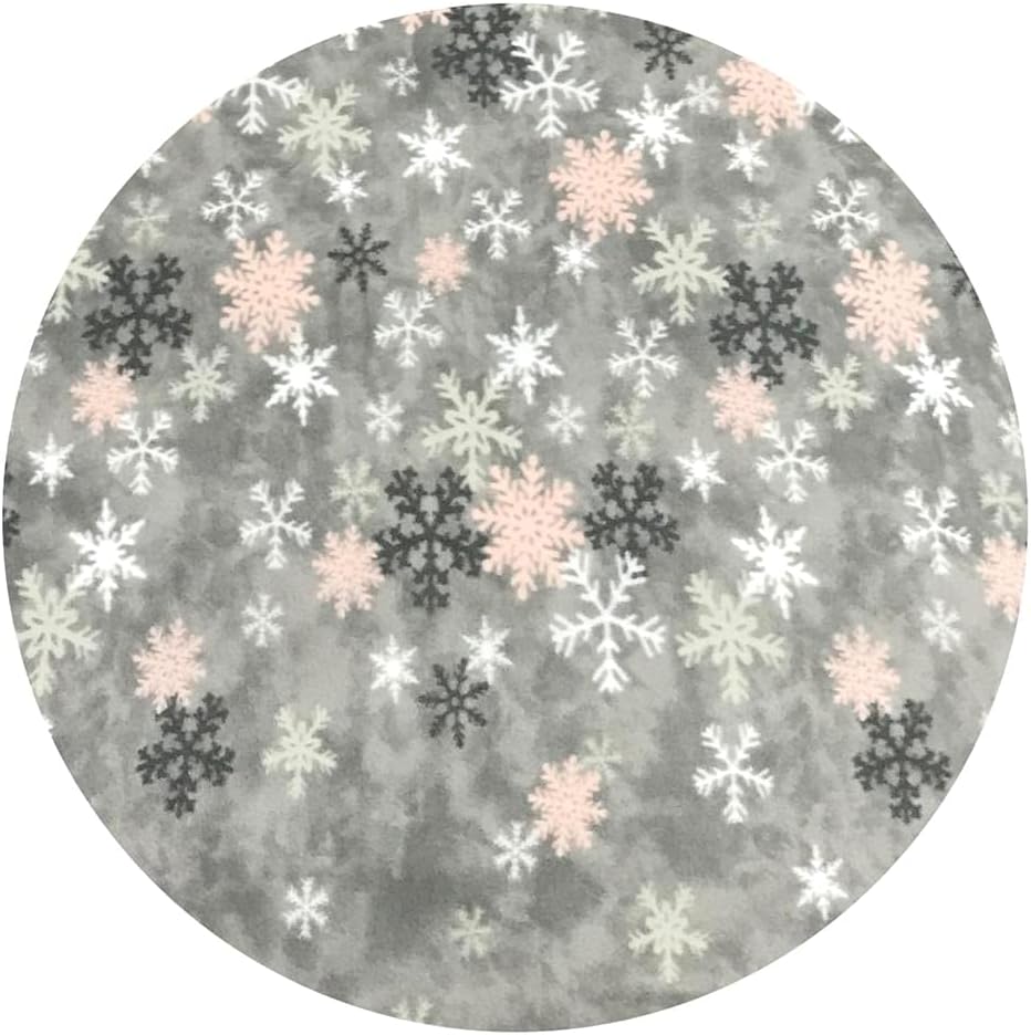 Leonado Vicenti Winter Bettwäsche 155x220 Thermofleece Flauschig Garnitur Set Bettbezug Schlafzimmer 4 teilig Schneeflocken Rosa Grau