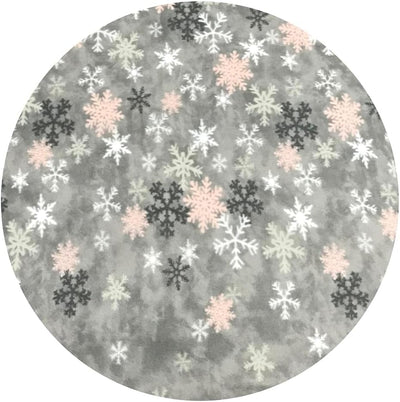 Leonado Vicenti Winter Bettwäsche 155x220 Thermofleece Flauschig Garnitur Set Bettbezug Schlafzimmer 4 teilig Schneeflocken Rosa Grau