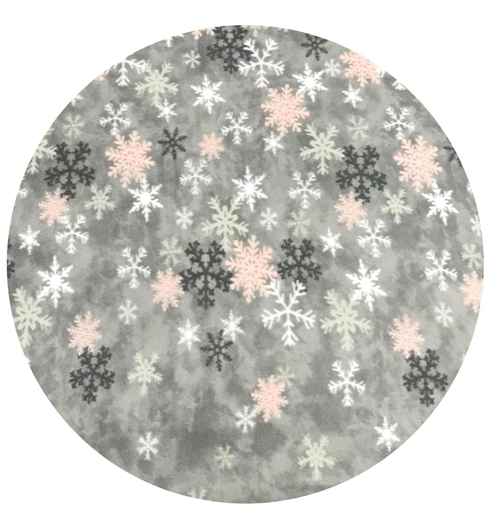 Leonado Vicenti Winter Bettwäsche 155x220 Thermofleece Flauschig Garnitur Set Bettbezug Schlafzimmer 4 teilig Schneeflocken Rosa Grau