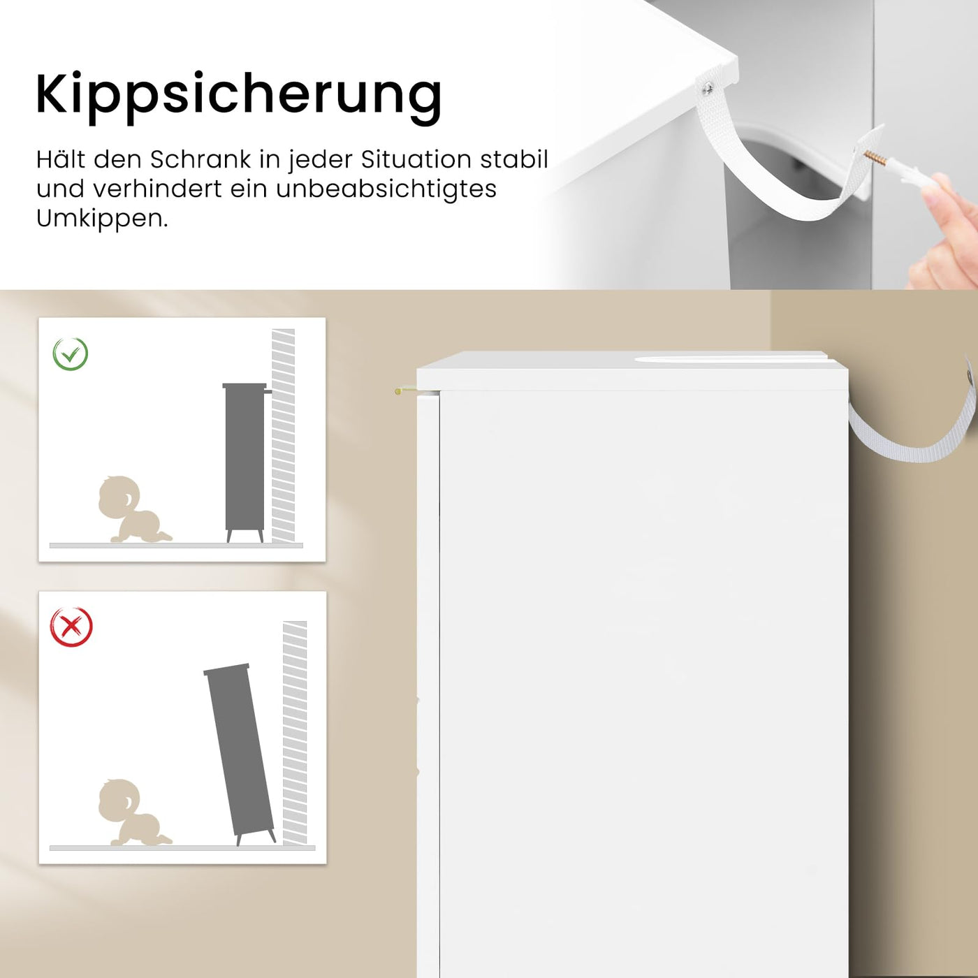 EUGAD Waschbeckenunterschrank, Unterschrank, Waschtischunterschrank, Badezimmerschrank, Badschrank, weiß Hochglanz, mit 2 Türen, Beinen, verstellbare Ablage, freistehend, 60x60x30 cm