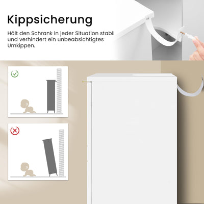 EUGAD Waschbeckenunterschrank, Unterschrank, Waschtischunterschrank, Badezimmerschrank, Badschrank, weiß Hochglanz, mit 2 Türen, Beinen, verstellbare Ablage, freistehend, 60x60x30 cm