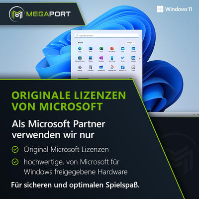 Megaport Gaming PC AMD Ryzen 7 5800X • Windows 11 • GeForce RTX4060Ti 8GB • 32GB DDR4 • 1000GB M.2 SSD • Luftkühlung • WLAN • Gamer pc Computer Gaming rechner