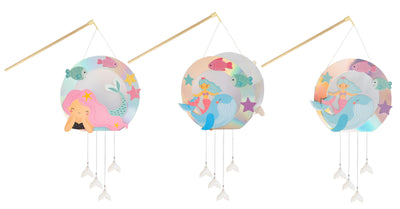 4 Stück LED Meerjungfrau Laternen Bastelset für Kinder, Martinslaternen, Bastelmaterial für eine Laterne, Papierlaternen Bastelset für St Martin, Halloween, Kostümpartys, Weihnachten, Kinderpartys