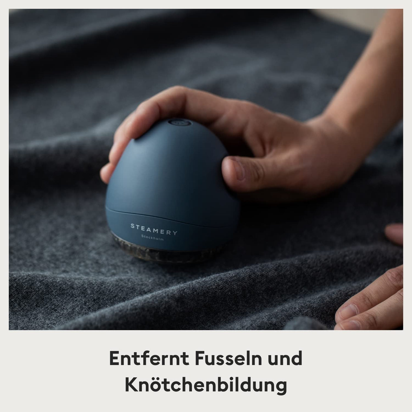 Steamery Fusselrasierer Pilo 1 elektrisch Fusselentferner, entfernt Flusen und Fusseln aus Kleidung und Textilien, wiederaufladbar via USB, Blau