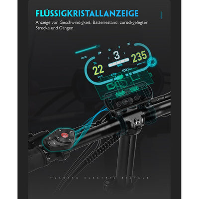 nakxus 20F220 E-Bike, Elektrofahrrad 20'' Drehmomentsensor, Magnesiumlegierung Ultraleichtes E-Bike mit 36V 12.8Ah Lithium Akku für große Reichweite bis zu 100KM, EU-konformes Klapprad mit App