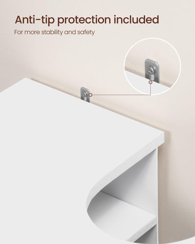 Hzuaneri Waschbeckenunterschrank, Unterschrank, Waschtischunterschrank, Badezimmerschrank mit 2 Türen, verstellbare Ablage, viel Stauraum, Moderner Stil, 30 x 90 x 63 cm, Weiß BC09803G