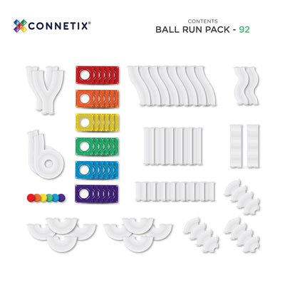 CONNETIX Magnetische Fliesen Regenbogen Ball Run Packen, 92 Stück