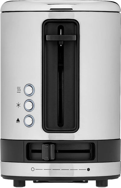 WMF Küchenminis 1-Scheiben Toaster Langschlitz XXl-Toast, Mini Toaster mit Brötchenaufsatz 7 Bräunungsstufen Überhitzungsschutz 600W Edelstahl matt