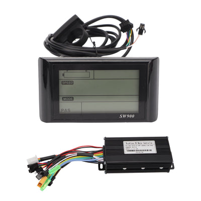 SPYMINNPOO Controller und LCD Display Kit, 26A DC 24V 36V 48V Wärmeableitung LCD Display Panel Brushless Controller für Fahrrad
