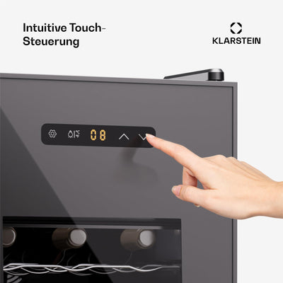 Klarstein Freistehender Weinkühlschrank 1 Zone, Getränkekühlschrank Klein, Kleiner Weinschrank, Wein-Kühlschrank Klein mit Glastür, Indoor/Outdoor Flaschenkühlschrank, Wine Fridge, 15 Flaschen
