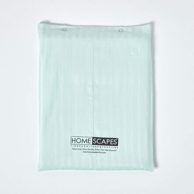 Homescapes 2-teiliges Damast-Bettwäsche-Set Aqua, ägyptische Baumwolle mit Satin-Streifen,1 Bettbezug 155x220 cm & 1 Kissenbezug 80x80 cm