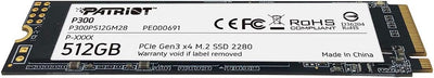 Patriot P300 512GB Interne SSD - NVMe PCIe Gen 3x4 - M.2 2280 - Solid State Drive - P300P512GM28