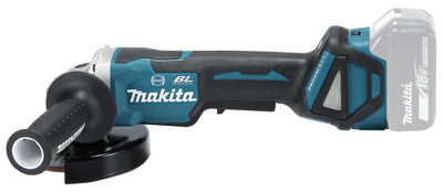 Makita DGA517Z Akku-Winkelschleifer 18 V mit Paddleschalter (ohne Akku, ohne Ladegerät), Bunt