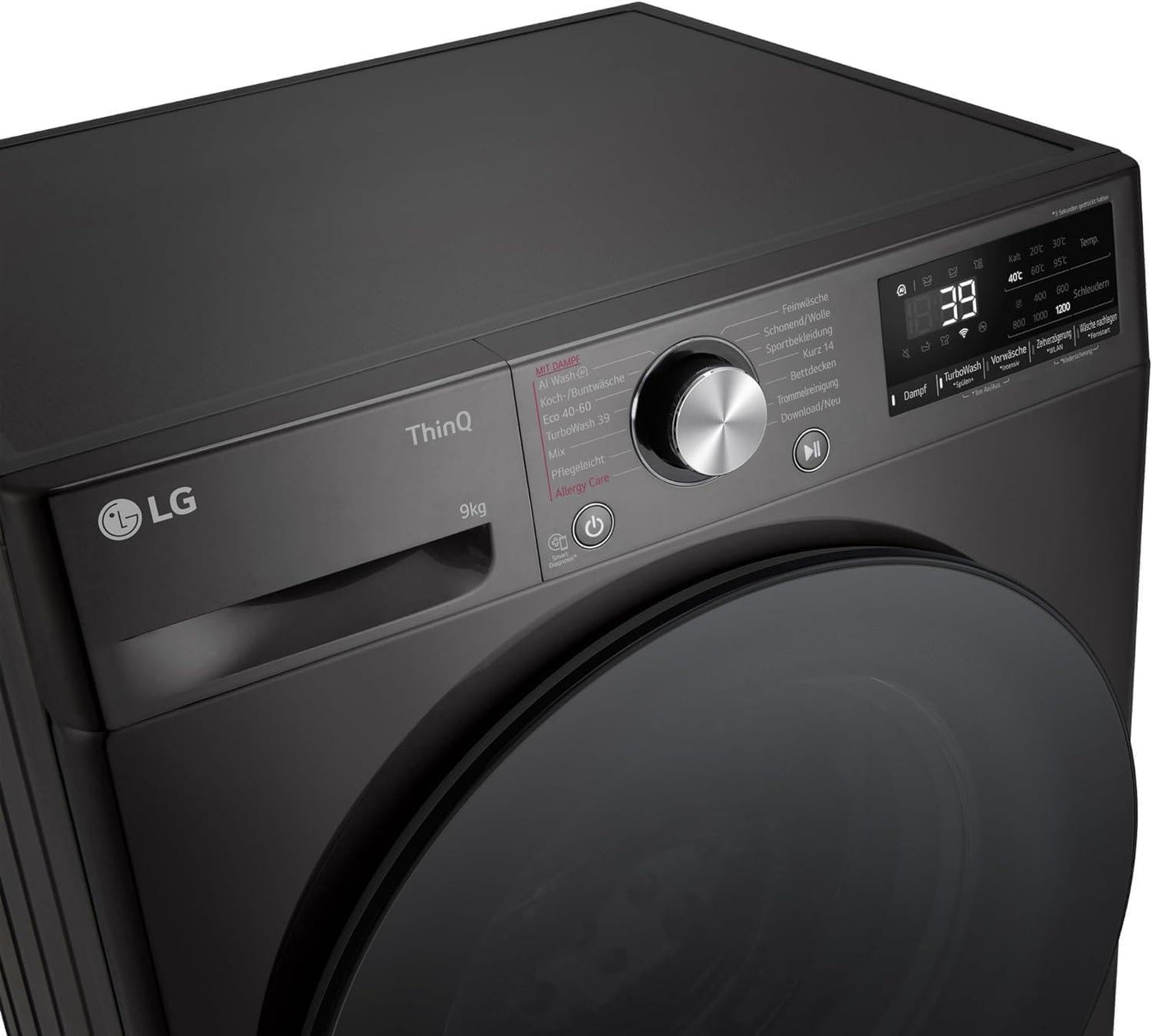 LG F2V7SLIM9B Waschmaschine | 9 kg | Energie A | Steam | Schwarz