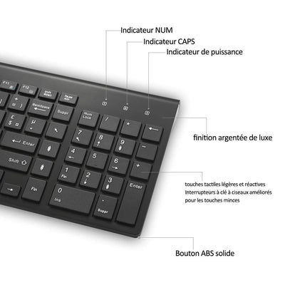 Kombination aus kabelloser Tastatur und Maus, USB C, Tastatur und Maus, volle Größe, Typ C, kompatibel mit Win 7/8/10, MacBook Pro/Air, Laptop, PC