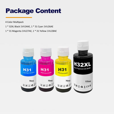 LAIPENG 31 32XL Tinte Kompatibel mit HP 31 32 XL für Smart Tank 315 319 455 515 516 530 555 558 559 570 655 670 790 5105 7005 7006 7305 7306 7605 415 419 Drucker Multipack (BK/C/M/Y)