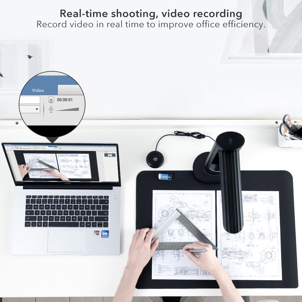 Savornest K2 Dokumentenscanner 23 MP: Automatisches Flachrechnen bis zum A3-Format Buchscanner OCR in Echtzeit für Windows Mac, SDK & Twain für Büros, Klassenzimmer und eBook