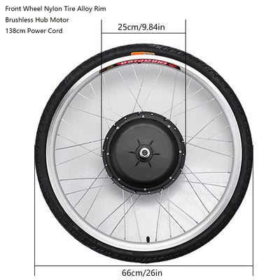 FUROMG 36V 250W 26” Zoll E-Bike Conversion Kit Vorderrad Elektrofahrrad Umbausatz Frontmotor