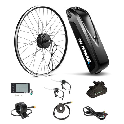 YOSE POWER Ebike Umbausatz 36V250W 28" Heckmoter Elektrofahrrad Conversion Kit für Schraubritzel Freewheel mit Integrierte Controller 36V13Ah Batterie