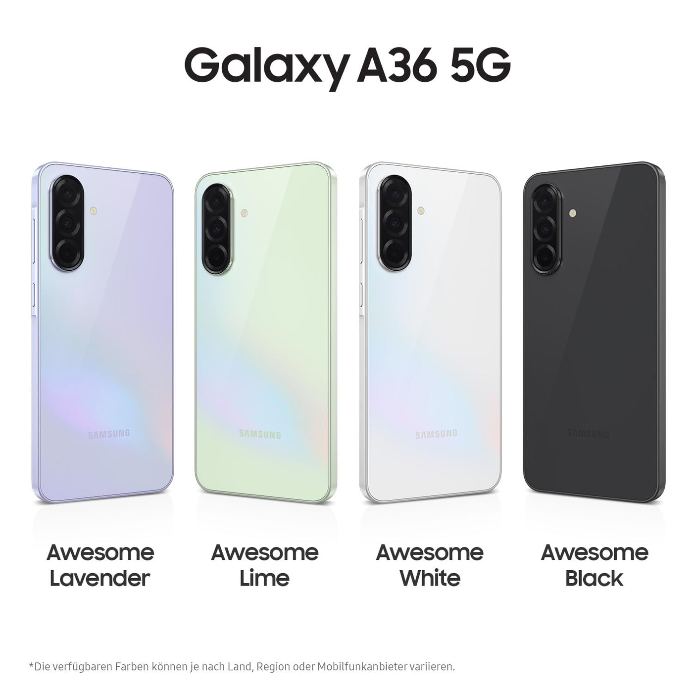 Samsung Galaxy A36 5G AI Smartphone ohne Vertrag, Simlockfreies AI Handy mit Android, 8 GB RAM, 256 GB Speicher, 50-MP-Kamera, Awesome Black, 2,5 Jahre Herstellergarantie [Exklusiv auf Amazon]