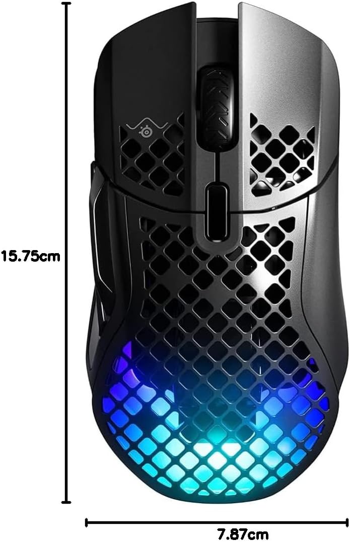 SteelSeries Aerox 5 Wireless – RGB Gaming-Mouse mit Öffnungen in der Oberfläche – Federleichtes, wasserabweisendes Design – 9 Tasten – Bluetooth/2,4 GHz – Optischer TrueMove Air-Sensor mit 18.000 DPI