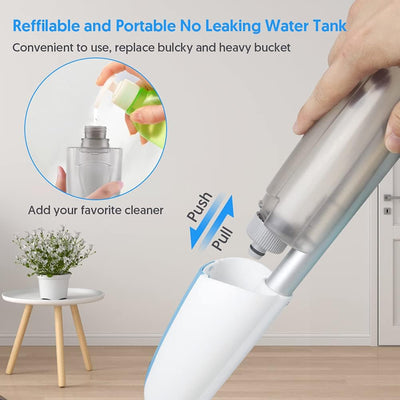 Sprühwischer Bodenwischer, FORSPEEDER Wischmopp mit Sprühfunktion mit 410ml Wassertank Trocken-Nassmopp Sprühwischer Bodenwischer mit 3 Waschbaren Mikrofaser Pads Wischer Boden Spray Mop