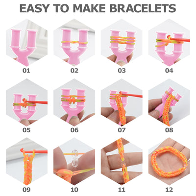 Noa Home Deco Loom Bänder Set, 5100+ Stück Loom Gummis für Armband Selber Machen, Bunte Loops Gummis Set Zubehör mit Anhängern und Accessoires, DIY Basteln Geschenk für Kinder Junge Mädchen