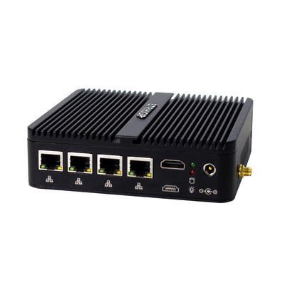 STRHIGP Firewall Mini PC OPNsense Appliance Celeron J4125 4 * 2.5GbE Ethernet LAN, 8GB DDR4 128GB SSD, VPN Router Hardware AES-NI Fanless Computer, HD, COM, 6USB, SIM Slot Home IT Industry
