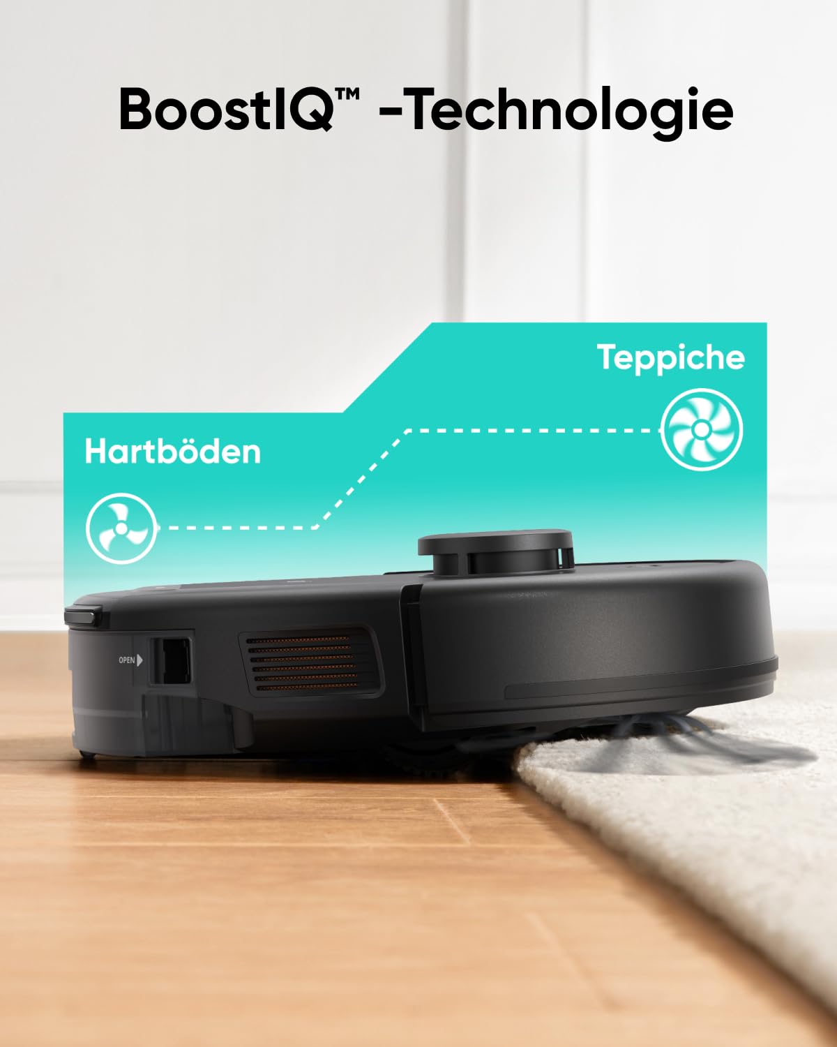 eufy L60 Saugroboter mit Absaugstation und Wischfunktion, 5.000Pa Saugkraft, Anti-Haar-Verwicklung, Absaugstation 60 Tage ohne Leeren, iPath-Laser-Navigation, für Hartböden