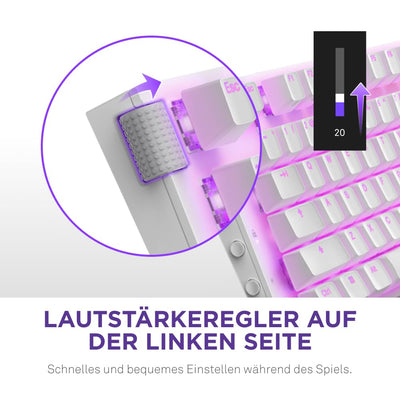 NZXT Function 2-2024 Optische Vollformat Gamingtastatur | RGB beleuchtet | 8K-Abfragerate | Lineare Opt. Switches | Einstellbare Auslösung | Hot-Swap | Gaming Keyboard| Weiß - DE (QWERTZ)