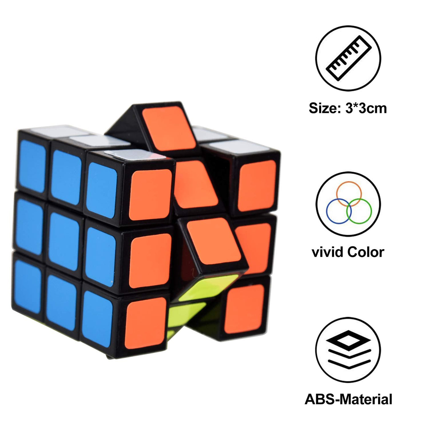 12 Stück Mini Zauberwürfel Set, Party Mitgebsel Magic Würfel für Kindergeburtstag Gastgeschenke Weihnachten Reisespiele Kindergeburtstag (3 * 3 * 3cm)