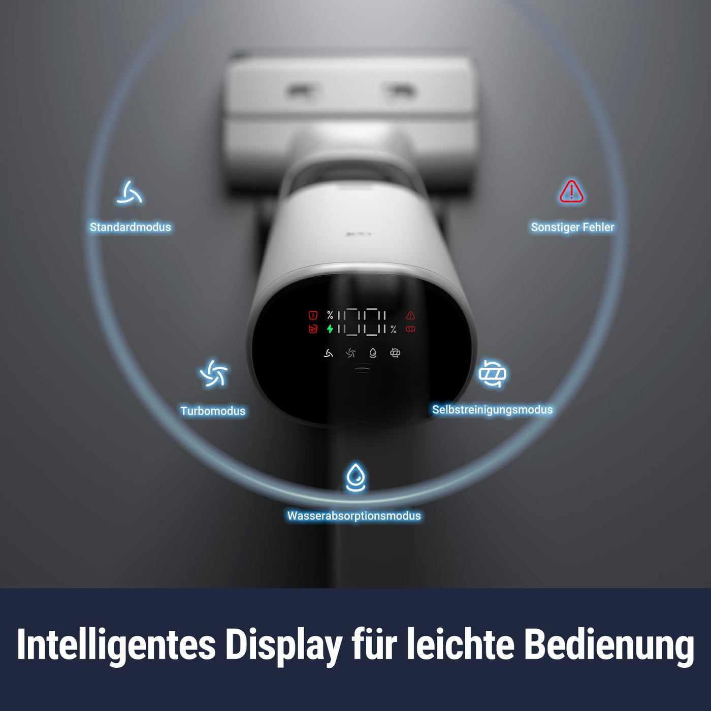 OSOTEK H200 Lite Wischsauger, 180° Flacher Saugwischer,3 in 1 kabelloser Nass Trockensauger mit Selbstreinigung,2 Seite Kantenreinigung, LED-Anzeige, Reinigung unter tiefen Möbeln