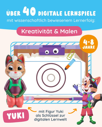 Edurino Figur Juki Kreativität & Malen ab 4 Jahren | Innovatives & digitales Lernspiel | Farbenlehre & Malexperimente | Entwerfen eigener Kostüme & Bühnenbilder