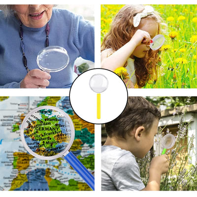 24 Stück Lupen Kinder Mini Lupe Kindergeburtstag Detektive Lupe Kinder Handlupefür Kinder aus Kunststoff Acryl Party, Kindergeburtstag Geschenk，Mini Kunststoff Handlupe für Kinder