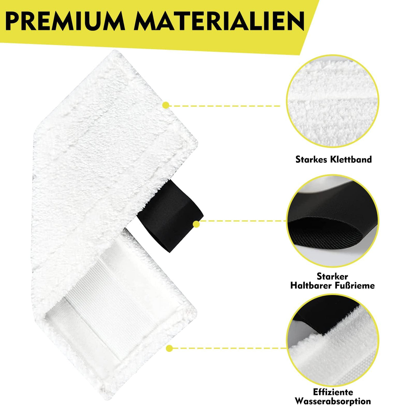 15 Stück Dampfreiniger Zubehör Set Kompatibel für Kärcher Dampfreiniger EasyFix SC 2, SC 3, SC 4, SC 5 (3 Mikrofaser Bodentücher + 3 Schleiftüch + 3 Handdüsentüch + 2 Fugenbürsten + 4 Rundbürsten)