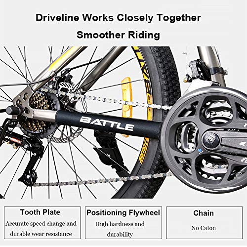 Wmmner . 26 Zoll Mountainbike für Erwachsene, Männer, Frauen, Mountainbikes, Hartschale, rutschfest, 24 Gänge, mit Federung vorne, Doppelscheibenbremse in A