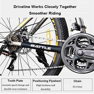 Wmmner . 26 Zoll Mountainbike für Erwachsene, Männer, Frauen, Mountainbikes, Hartschale, rutschfest, 24 Gänge, mit Federung vorne, Doppelscheibenbremse in A