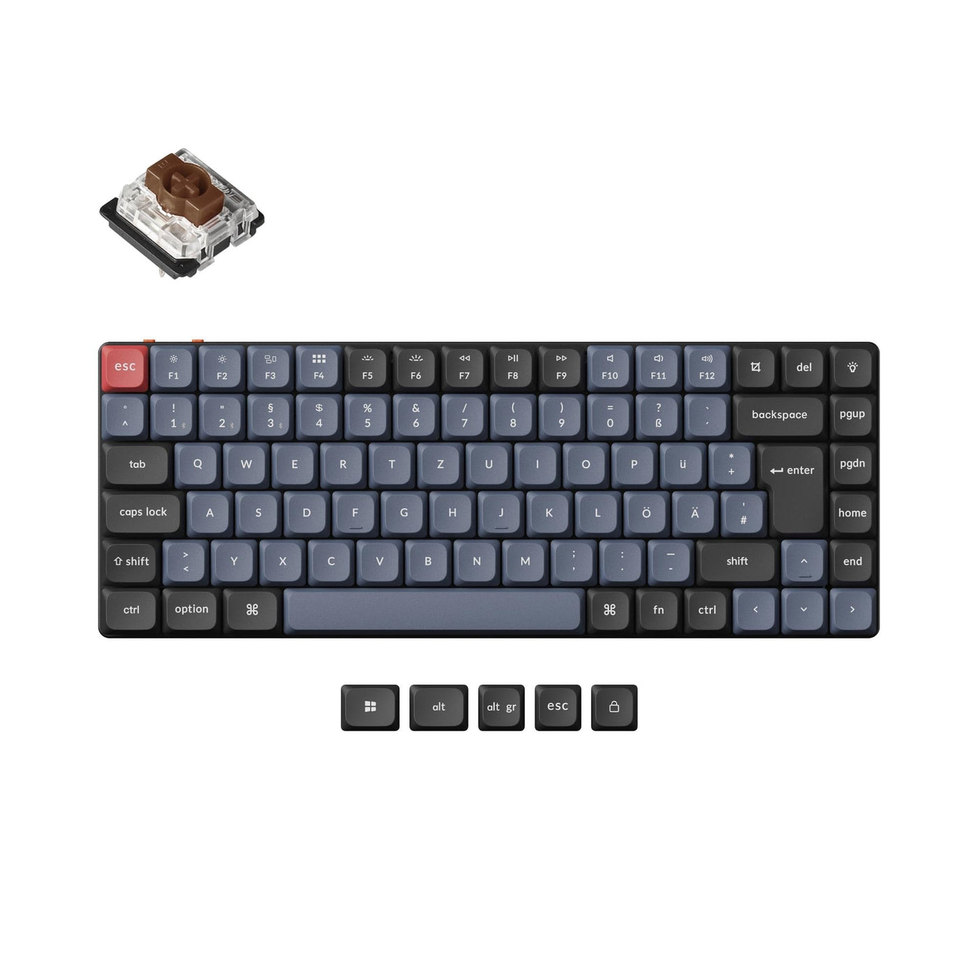Keychron K3 Pro QMK/VIA Custom Ultra-Slim Wireless Mechanical Keyboard, Hot-swappable Bluetooth/Wired DE-ISO Layout Programmable RGB Backlit Brown Switch Gaming Keyboard for Mac Windows