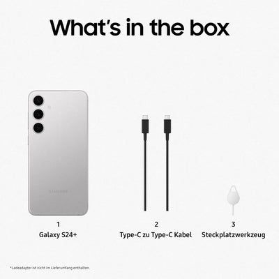Samsung Galaxy S24+ AI Smartphone, Android-Handy ohne Vertrag, 12 GB RAM, 512 GB Speicher, 50-MP-Kamera, Lange Akkulaufzeit, Marble Gray, 3 Jahre Herstellergarantie