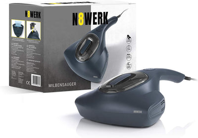 N8WERK Milbensauger in der Nordic Night Edition | Matratzenreiniger mit starker Saugkraft | Sterilisiert Oberflächen mit UV-C Licht | Vernichtet bis zu 99,9% Aller Milben
