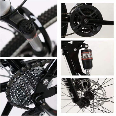 Wmmner Faltbares Herren-Mountainbike, 24/26 Zoll Mountainbike-Alauninum Mtb Fahrrad Radfahren Urban Pendler Stadtfahrrad, 24-Stufenschaltung, 24 Zoll