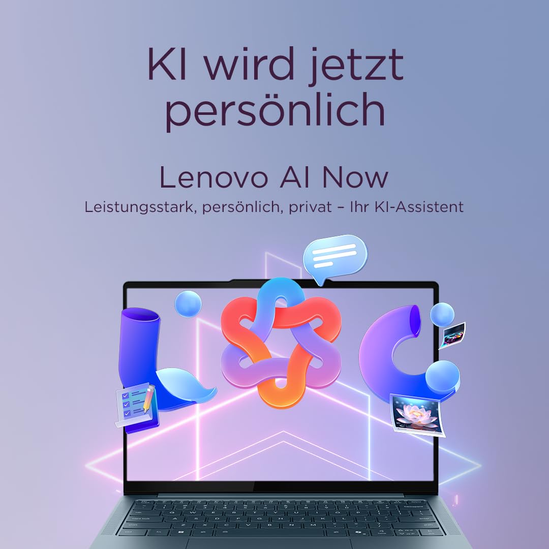 Lenovo Yoga Slim 7 Laptop | Copilot+ PC | 14" 2.8K WUXGA OLED Display | AMD Ryzen AI 5 340 | 16GB RAM | 512GB SSD | AMD Radeon Grafik | Win11 | QWERTZ | Tidal Teal | 3 Monate Premium Care