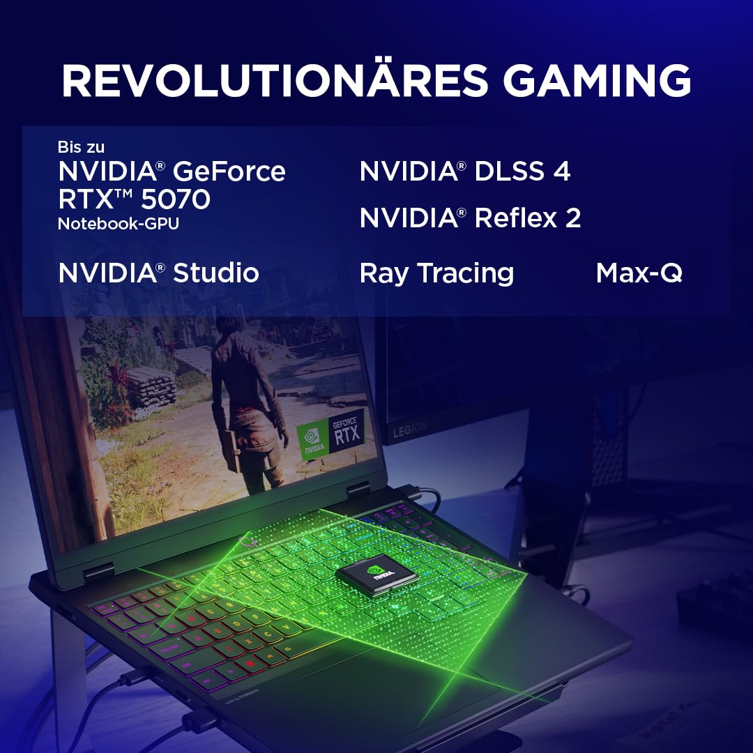 Lenovo Legion 5i 15IRX10 Gaming AI Laptop | 15.1" WQXGA 165Hz OLED Display | NVIDIA GeForce RTX 5070 | Intel Core i7-13650HX | 32GB RAM | 1TB SSD | Win11 | QWERTZ | Eclipse Black | 3 Monate GamePass