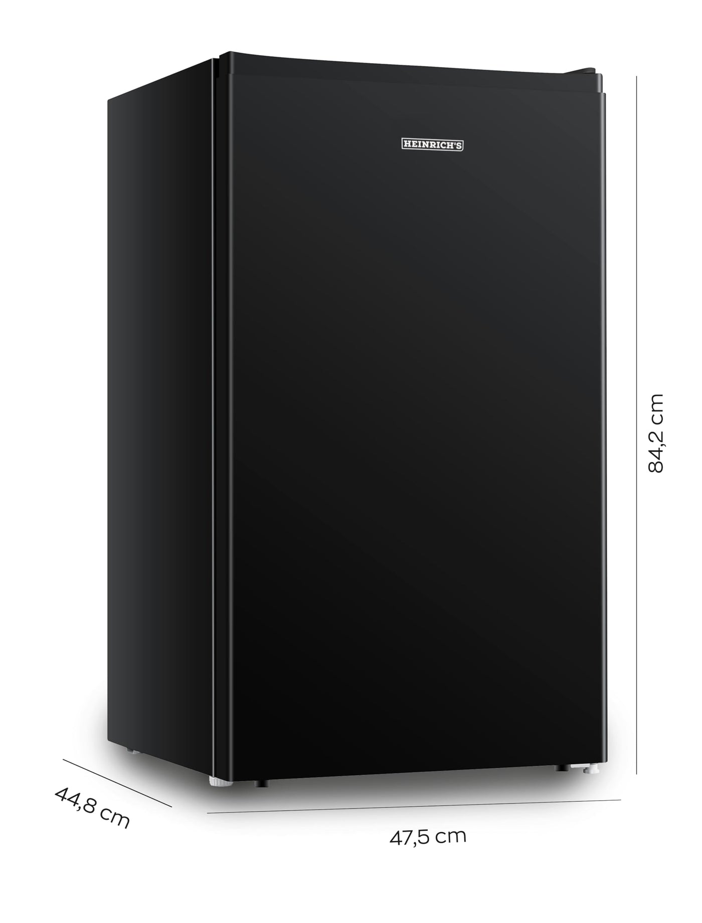 Heinrich´s Getränkekühlschrank 94L klein kompakt leise: 36db Mini-Bar; Tisch-Kühlschrank mit 7 Temperaturstufen, Mini Kühlschrank freistehend, perfekt geeignet für Büro Camping Garten Outdoor,schwarz