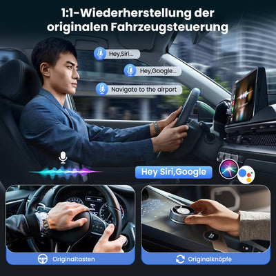 Carlinkit 2025 Wireless CarPlay & Android Auto Adapter, Upgrade Wired Connection to Wireless, Plug & Play mit USB-A/Type-C, funktioniert mit iPhone iOS 10+ & Android 11.0+