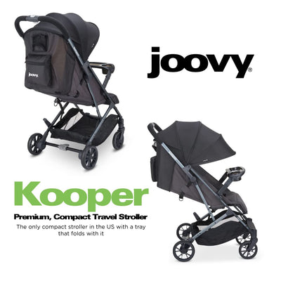 Joovy Kooper Kinderwagen, Leichter Kinderwagen, kompakt zusammenklappbar mit Ablage, grau